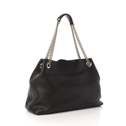 Gucci Pebbled Calfskin Medium Soho Chain Shoulder Bag Black 3 of 10