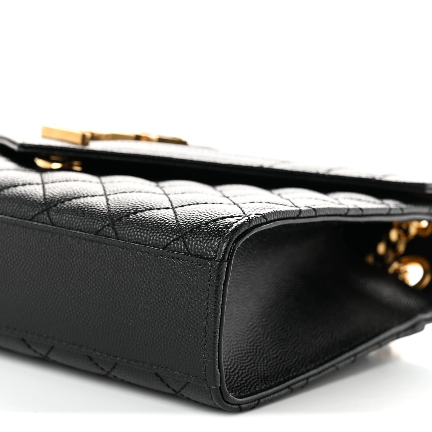 Grain De Poudre Textured Mixed Matelasse Triquilt Medium Monogram Satchel Black