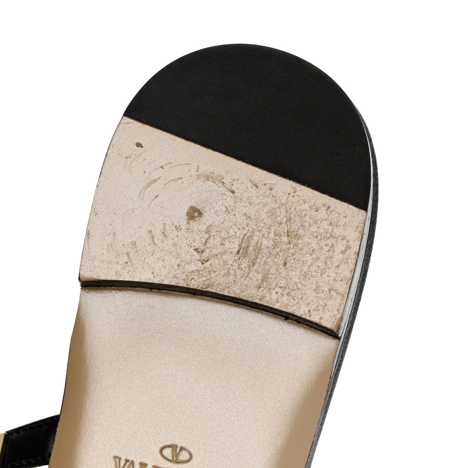 Valentino Garavani Calfskin Rockstud Caged Flat Slide Sandals 38 Black 13 of 13