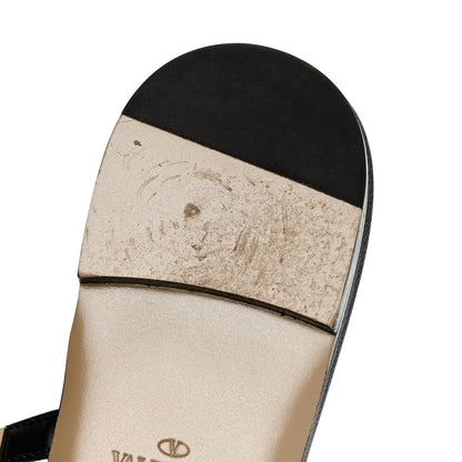 Valentino Garavani Calfskin Rockstud Caged Flat Slide Sandals 38 Black 13 of 13
