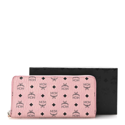 MCM Visetos Large Zip Around Wallet Pink 7 of 7