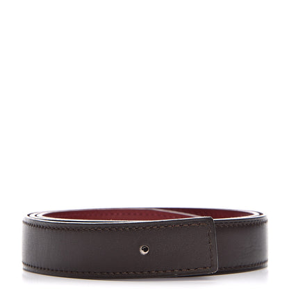 Hermes Box Chamonix 24mm Belt Strap 75 Chocolate Rouge H 1 of 6