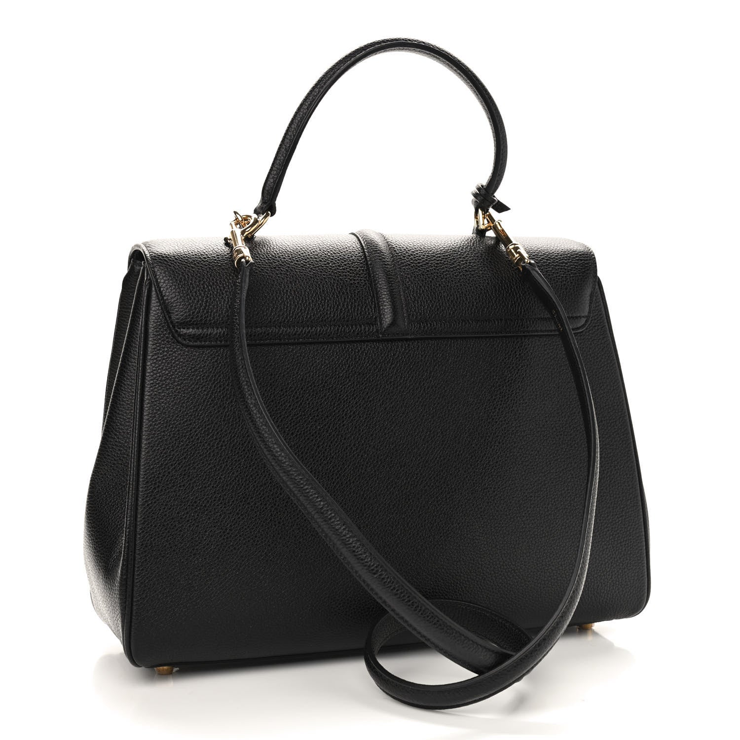 Celine Grained Calfskin Classique 16 Top Handle Bag Black 2 of 9