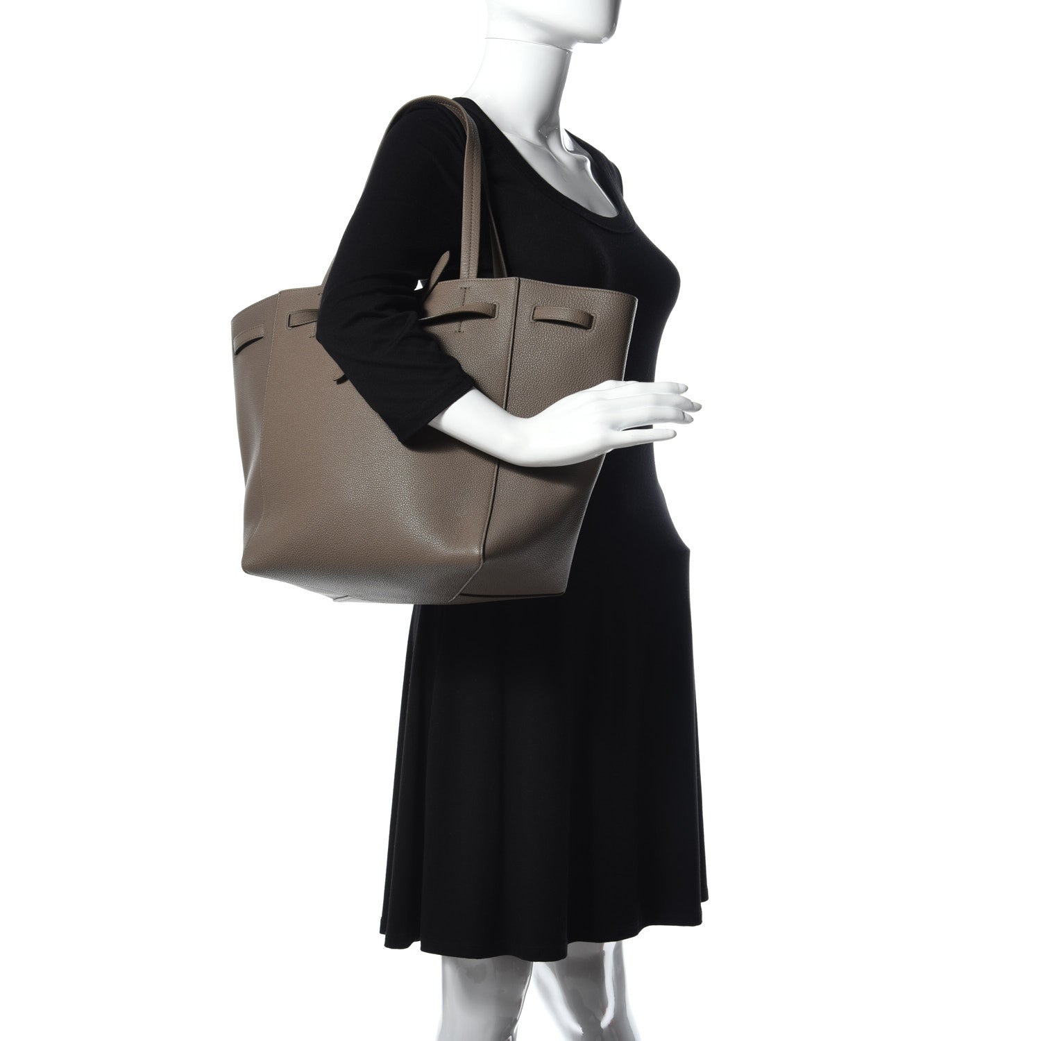 Celine Soft Grained Calfskin Small Belt Cabas Phantom Taupe 2 of 10