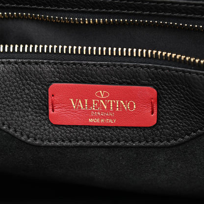 Valentino Garavani Grained Calfskin Rockstud Shoulder Tote Black 6 of 9