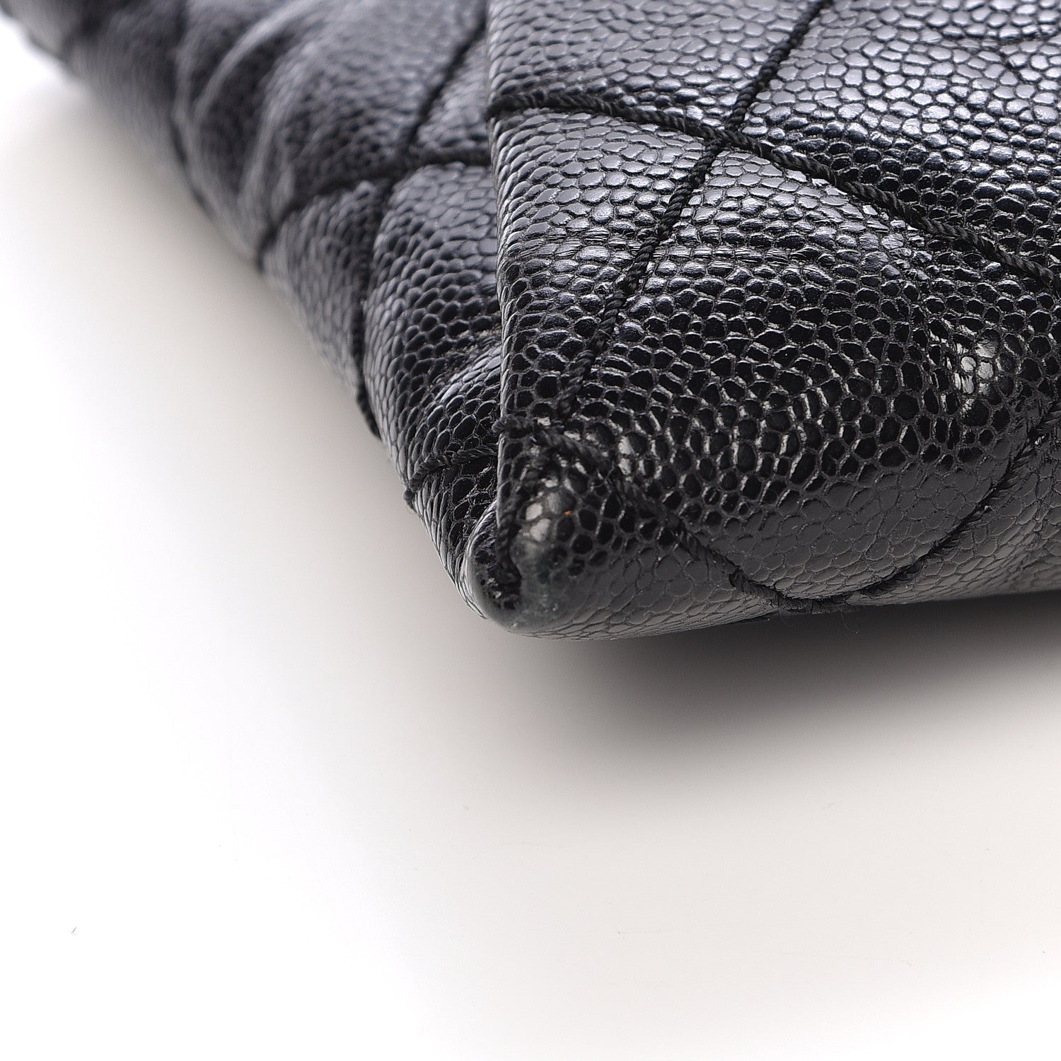 Chanel Caviar Quilted Coco Pleats Clutch Black 9 of 10