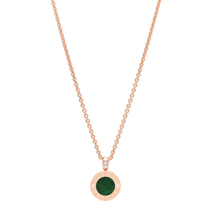 Bulgari 18K Rose Gold Diamond Green Jade BVLGARI BVLGARI Pendant Necklace 1 of 9