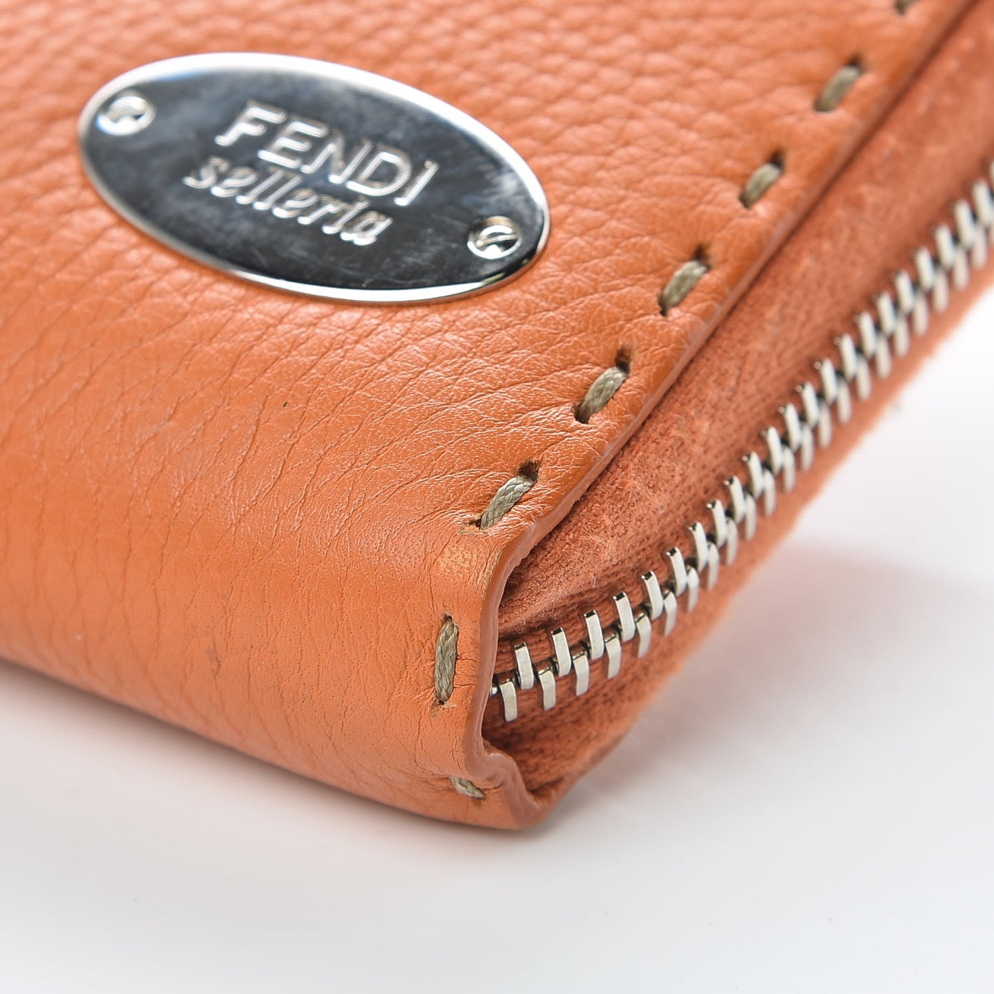 Cuoio Romano Selleria Zip Around Wallet Orange