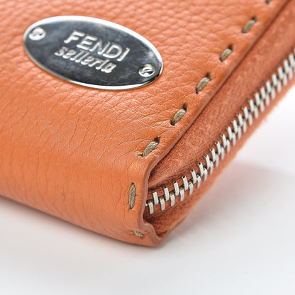 Fendi Cuoio Romano Selleria Zip Around Wallet Orange 6 of 14