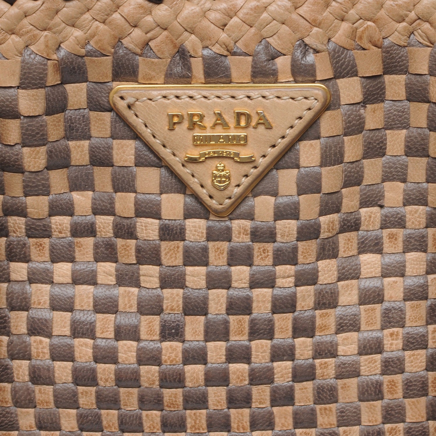 Prada Goatskin Woven Tote Grafite Cera 5 of 9