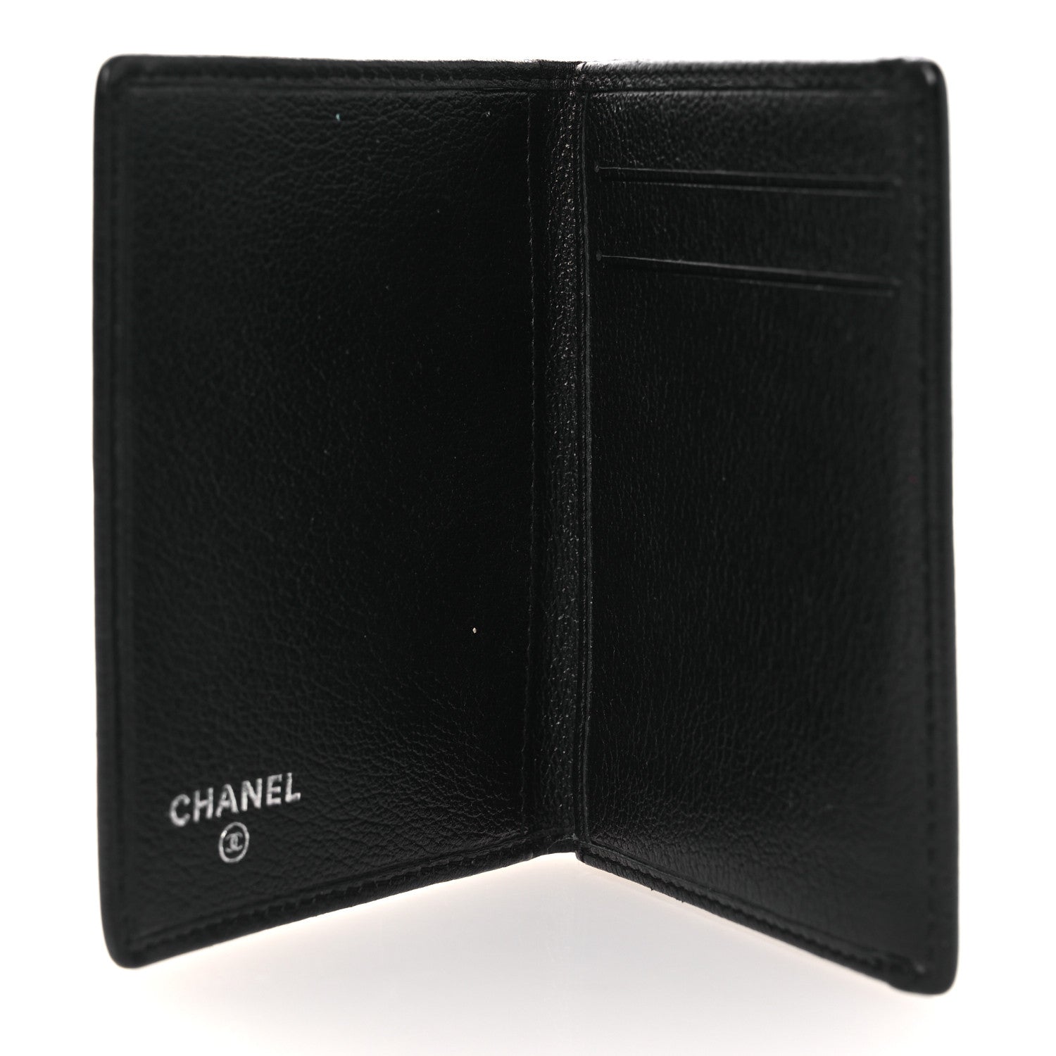 Chanel Goatskin Camellia Card Holder Wallet Black 5 of 8