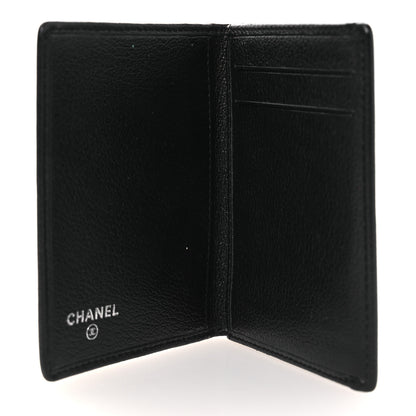 Chanel Goatskin Camellia Card Holder Wallet Black 5 of 8