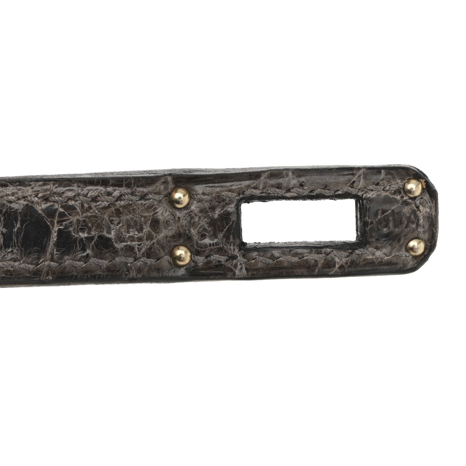 Hermes Shiny Niloticus Crocodile Kelly Sellier 25 Graphite 7 of 14