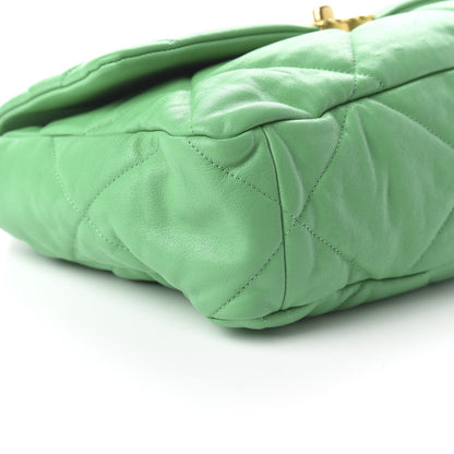 Chanel Goatskin Quilted Large 19 Flap Green 6 of 10