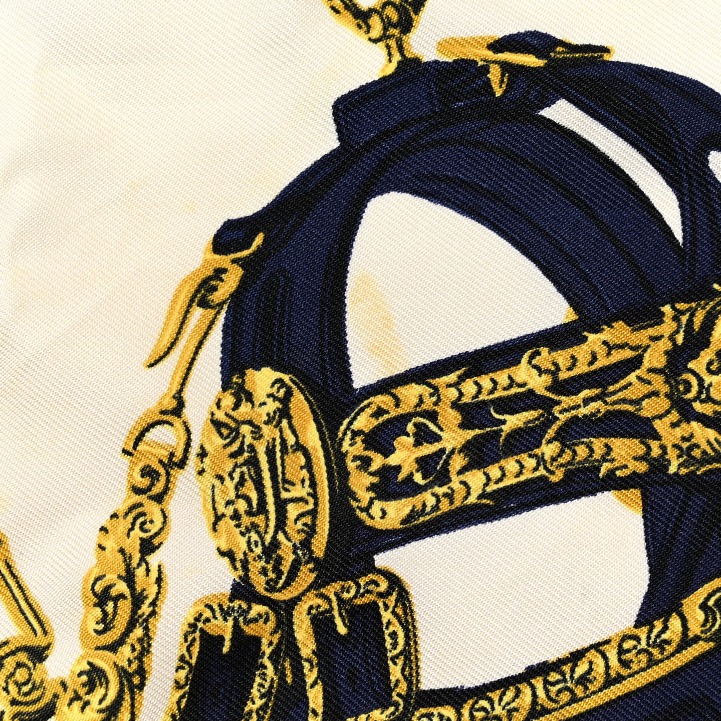 Silk Brides de Gala Scarf 45 Bleu Vif White Or