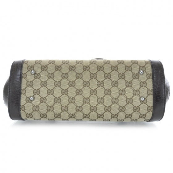 Gucci Monogram Bamboo Bullet Satchel Brown 5 of 9