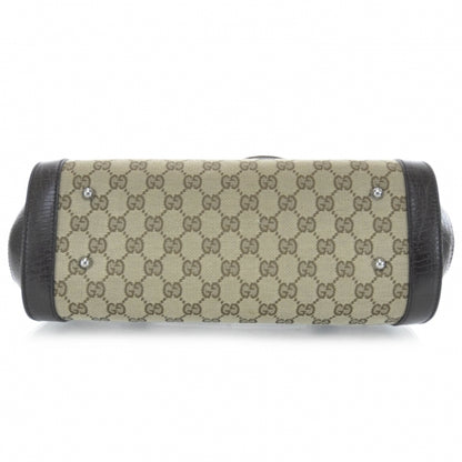 Gucci Monogram Bamboo Bullet Satchel Brown 5 of 9