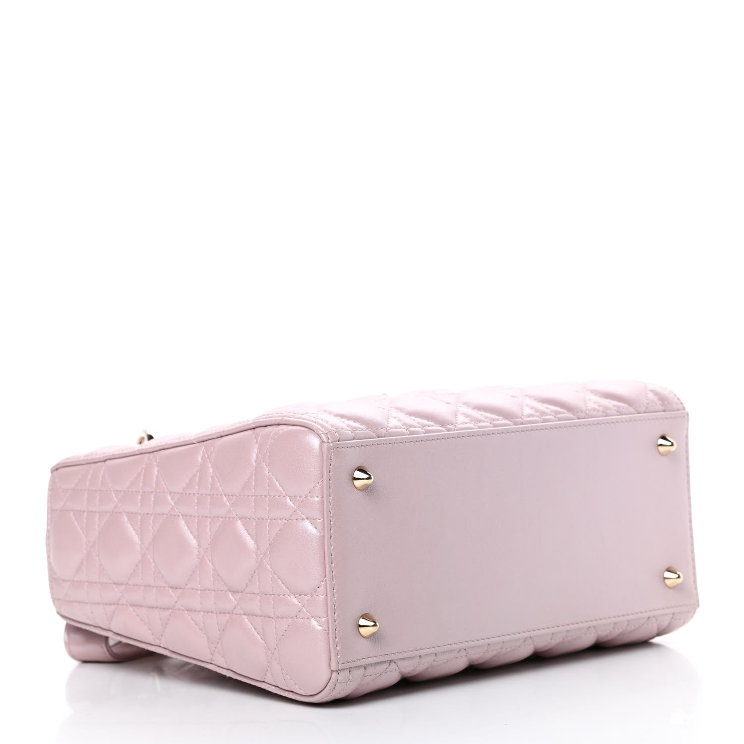 Christian Dior Pearly Lambskin Cannage Medium Lady Dior Lotus 4 of 10