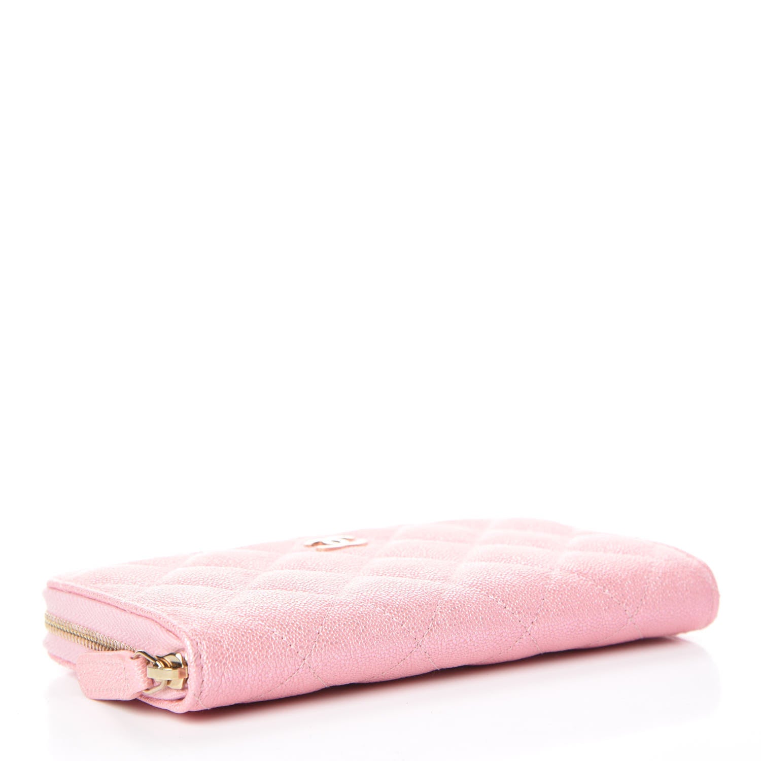 Chanel Iridescent Caviar Quilted Medium Zip Around Wallet Pink 4 of 9