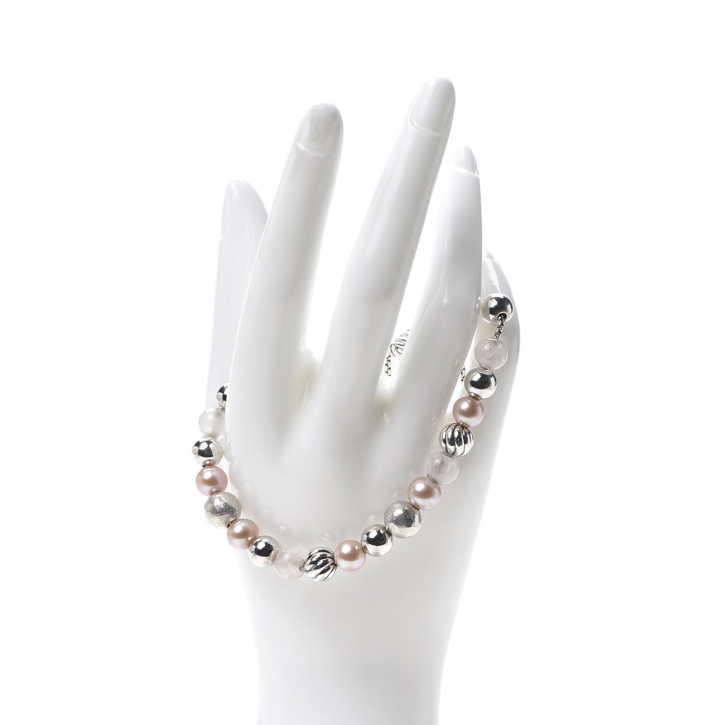 Sterling Silver Pink Pearl Rose Quartz 8mm Spiritual Bead Bracelet