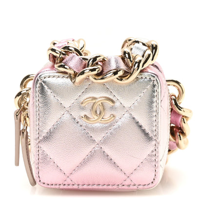Chanel Gradient Metallic Lambskin Quilted Like A Wallet Clutch With Chain Gold Pink 1 of 9