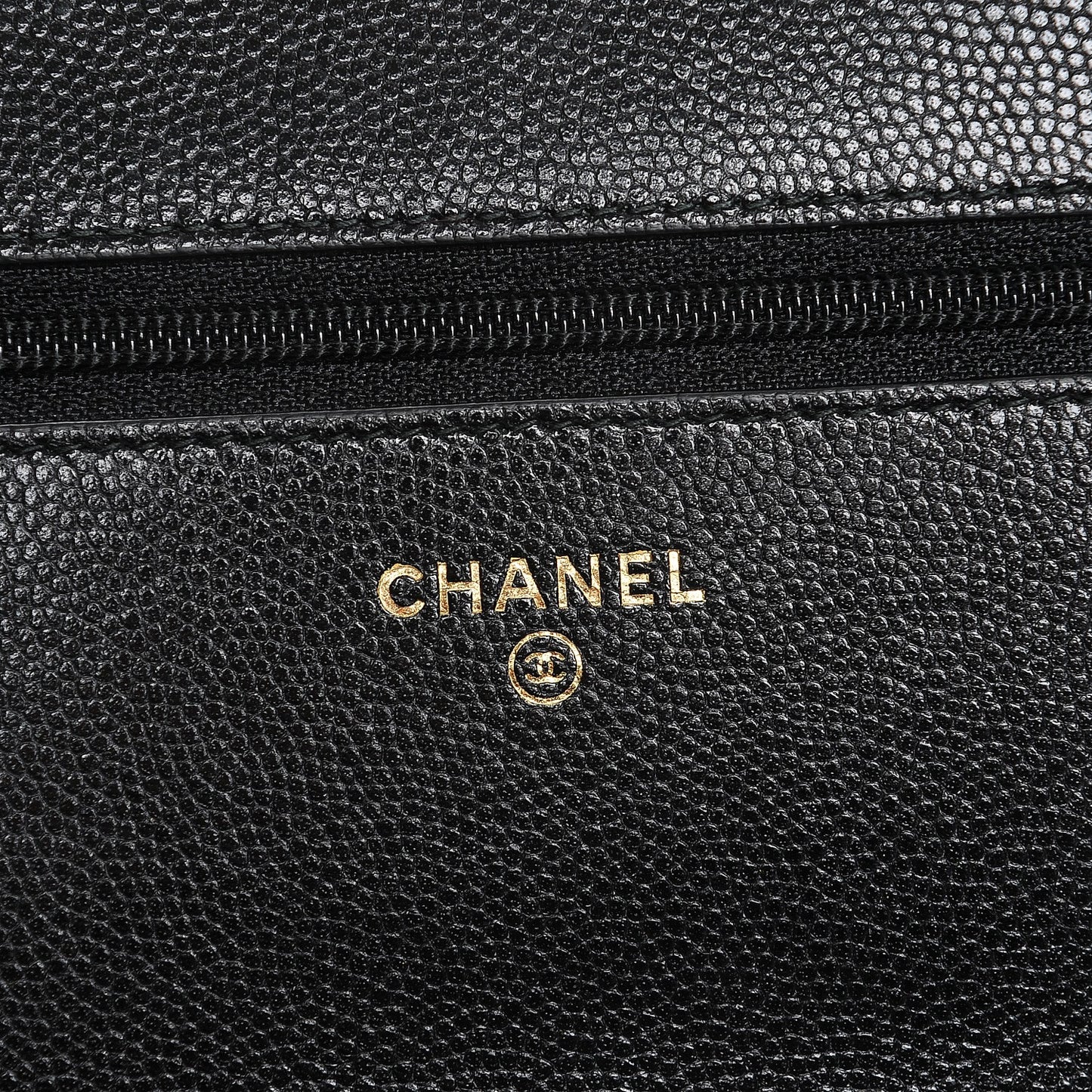 Caviar Quilted Golden Class Wallet On Chain WOC Black