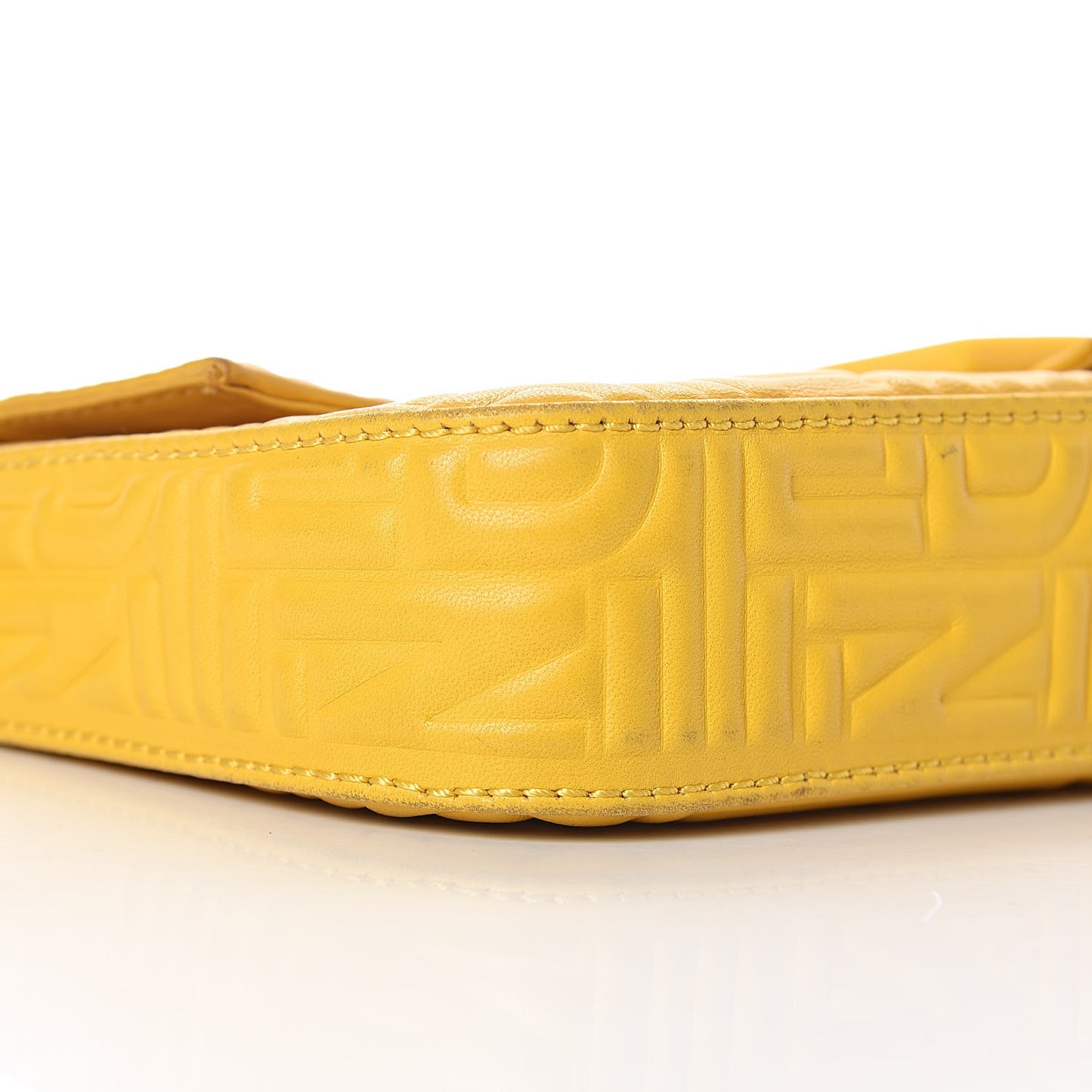 Nappa Logo Embossed Baguette Lemon Giallo