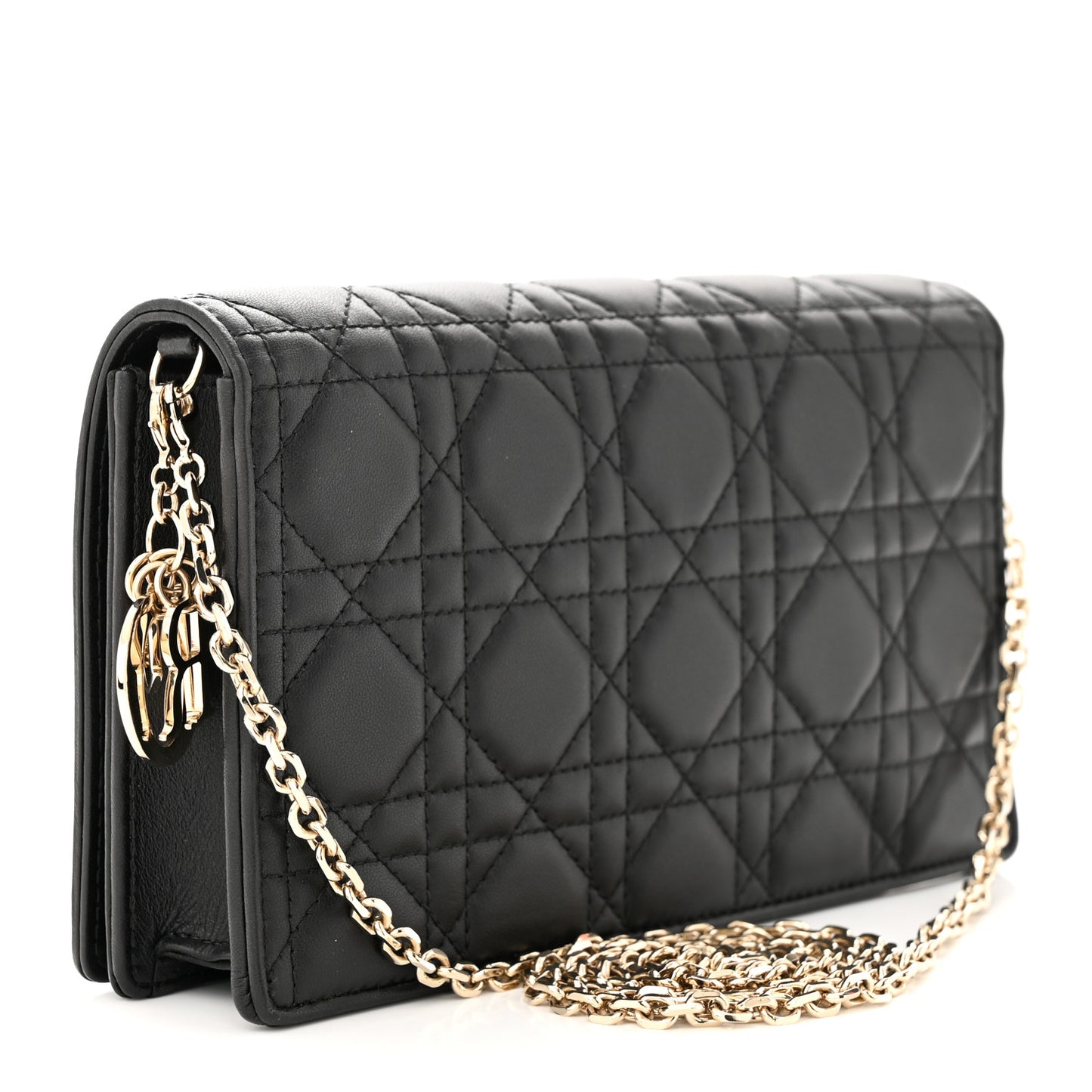 Lambskin Cannage Lady Dior Pouch Black