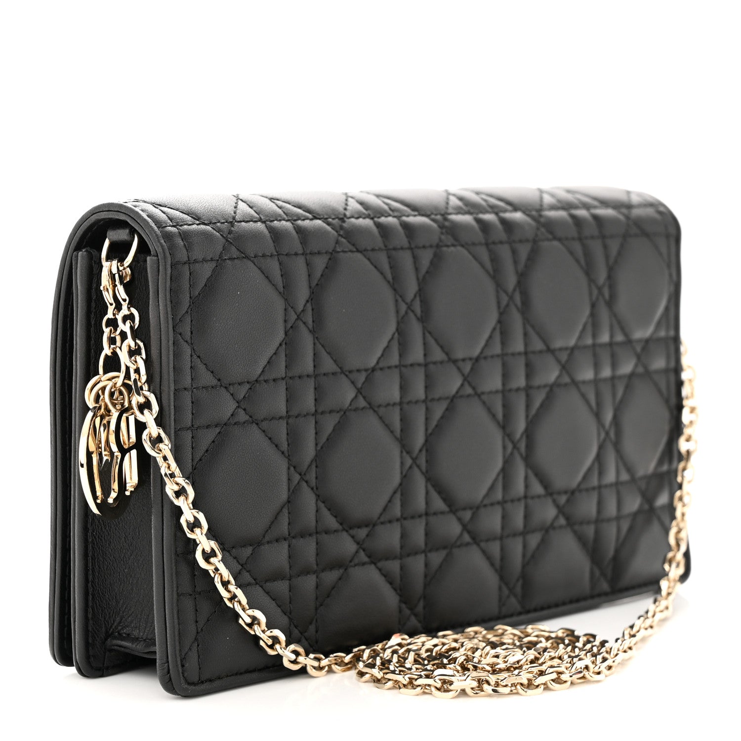 Christian Dior Lambskin Cannage Lady Dior Pouch Black 4 of 12