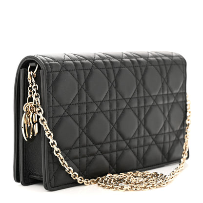 Christian Dior Lambskin Cannage Lady Dior Pouch Black 4 of 12