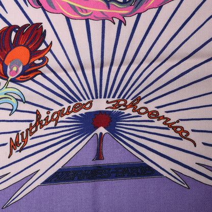 Hermes Cashmere Silk Mythiques Phoenix Coloriage Shawl 140 2 of 6