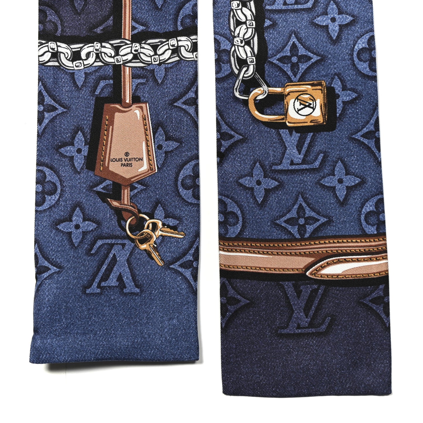 Silk Denimgram Confidential Bandeau Denim Blue