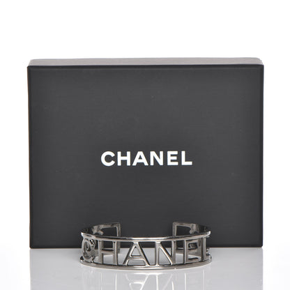Chanel Metal Logo Cuff Silver 6 of 6