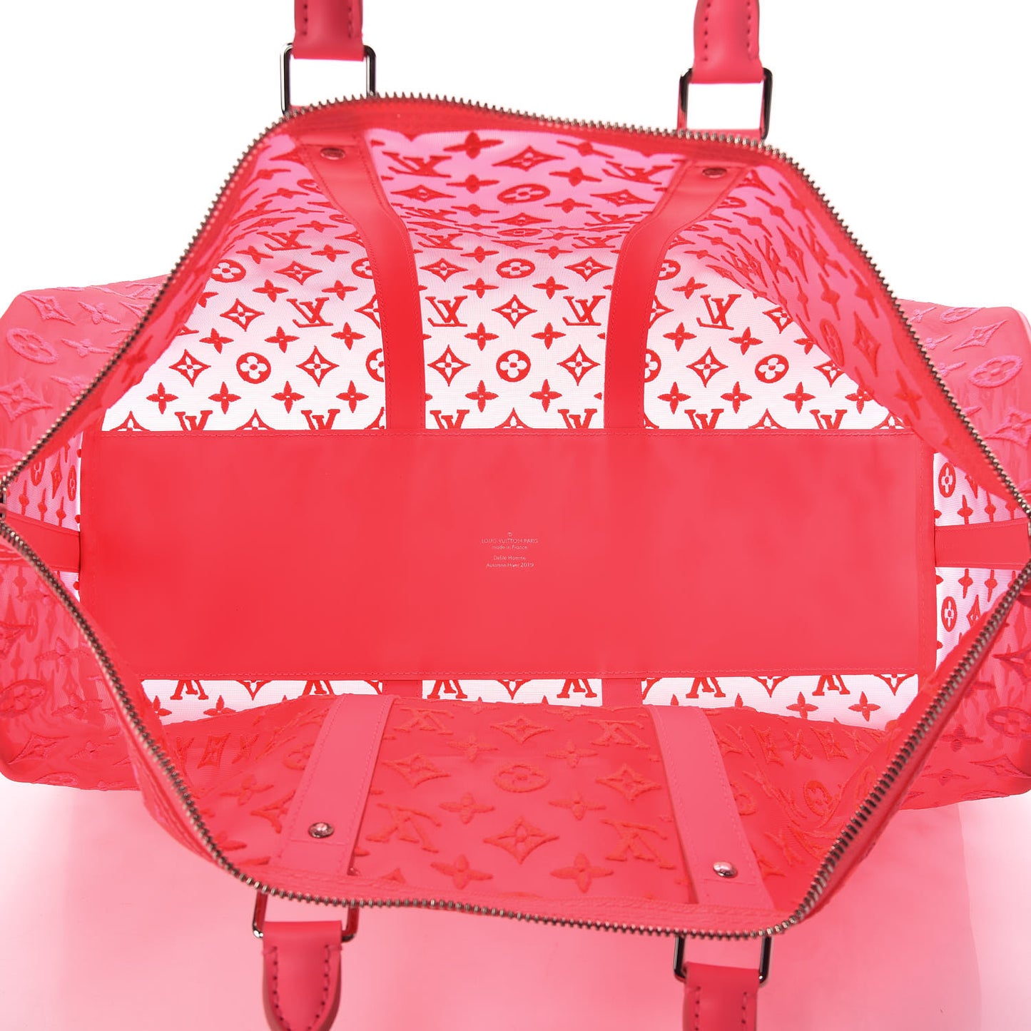 Monogram Fluo See Through Keepall Bandouliere 50 Rose