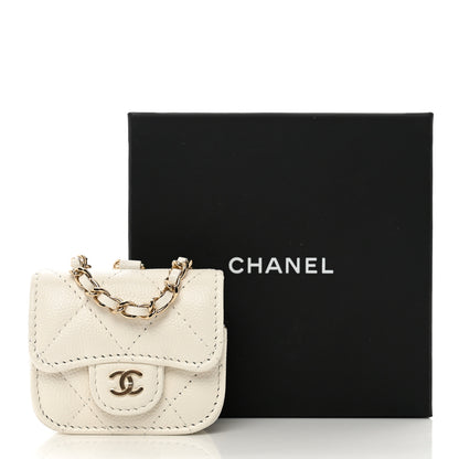 Chanel Caviar Quilted Airpods Pro Case White 9 of 9