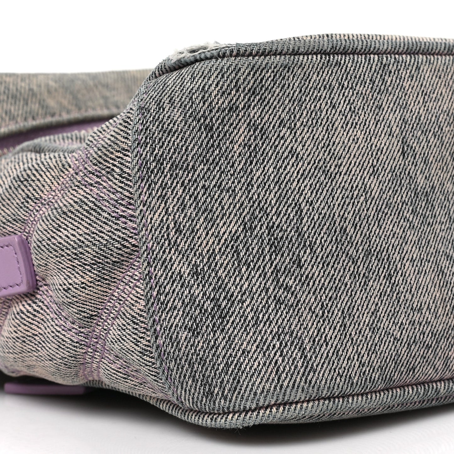 Denim Quilted 80's Vanity Bag Bleached Lilac