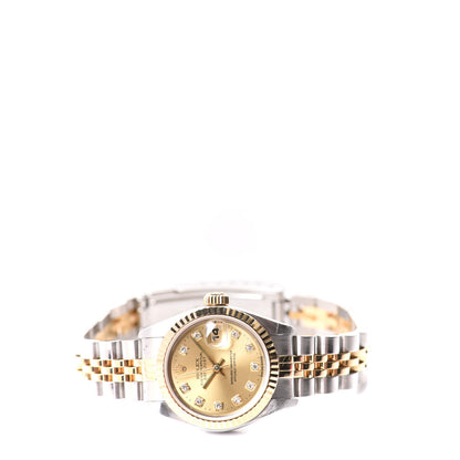 Rolex Stainless Steel 18K Yellow Gold Diamond 26mm Oyster Perpetual Datejust Watch Champagne 69173 2 of 6