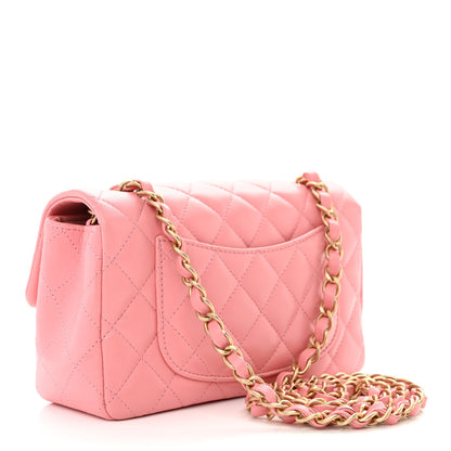 Chanel Lambskin Quilted Mini Rectangular Flap Pink 3 of 15