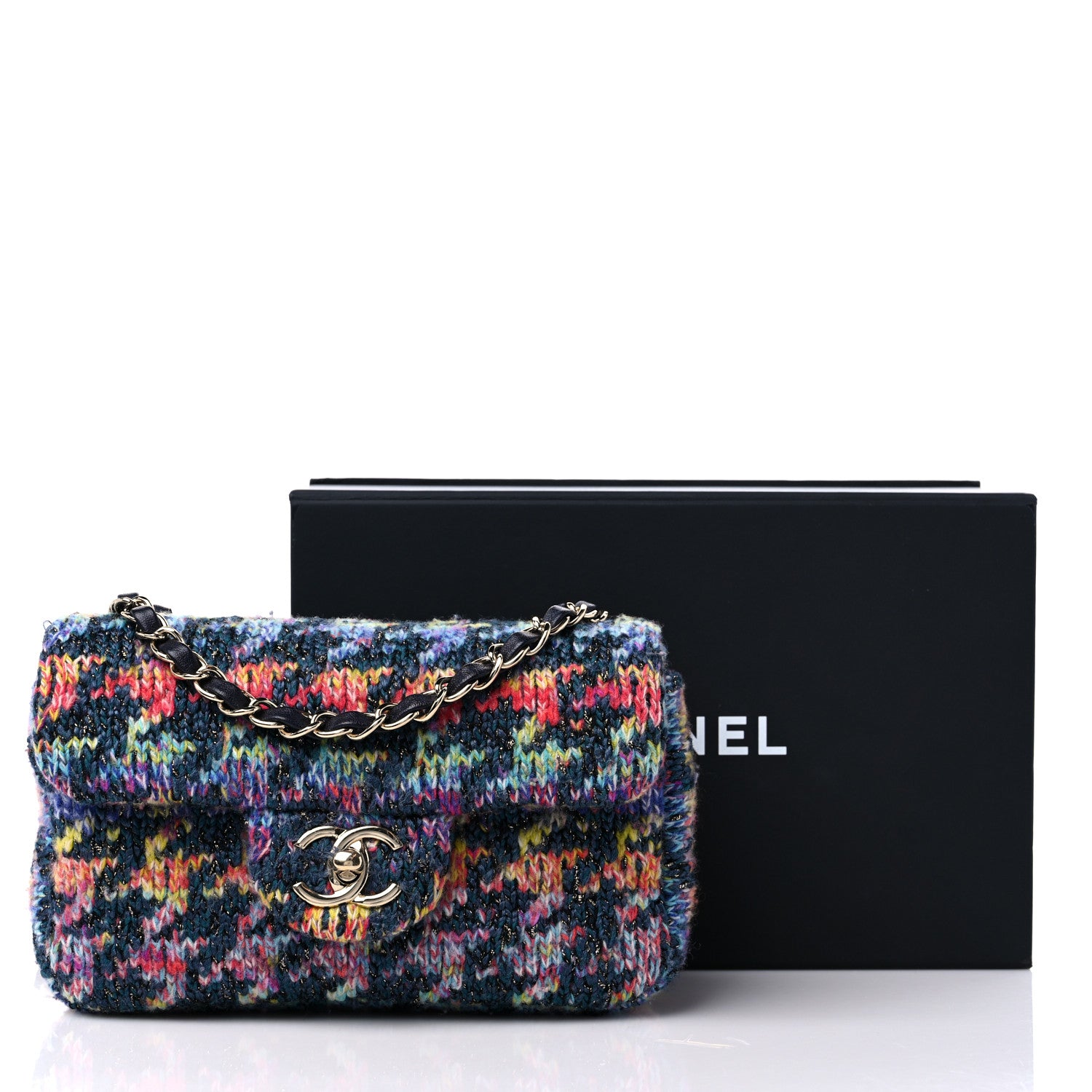 Chanel Knit Mini Rectangular Flap Multicolor 9 of 9