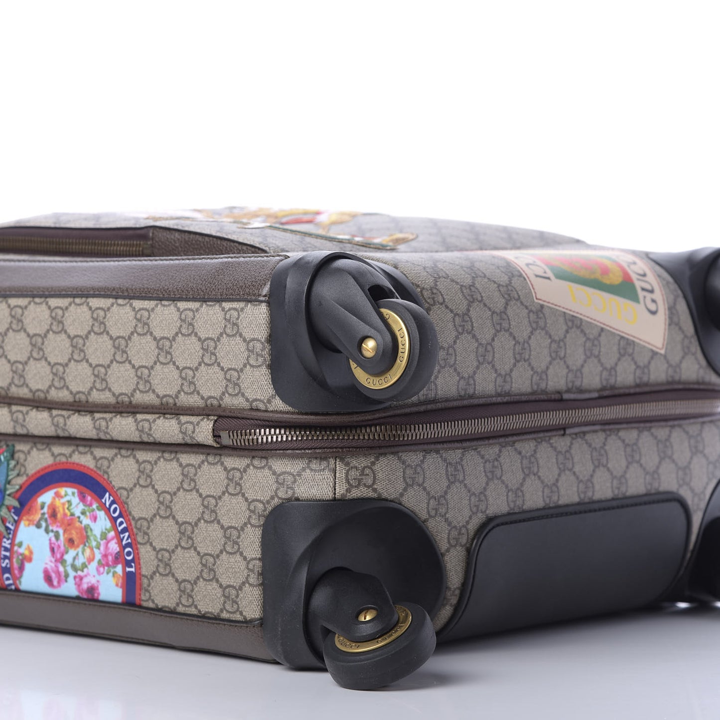 GG Supreme Monogram Courrier Carry On Trolley Brown