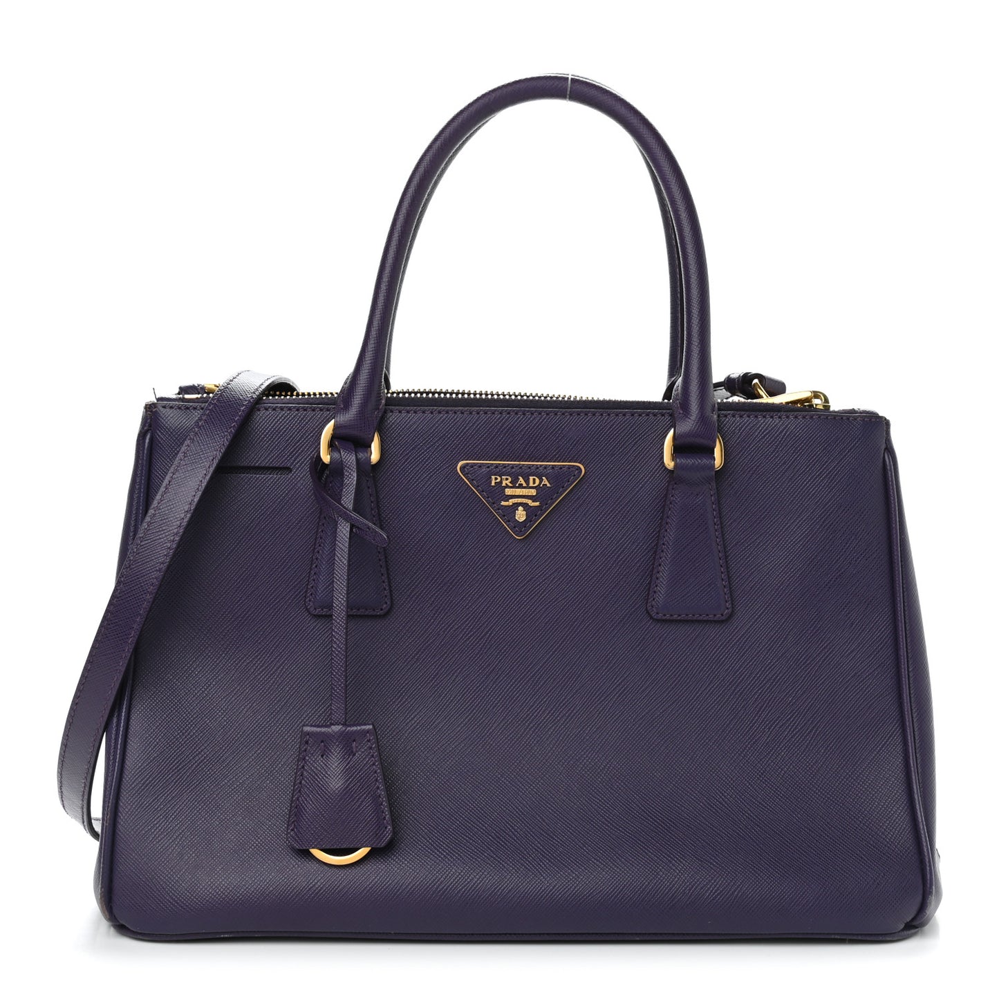 Saffiano Small Galleria Double Zip Tote Uva