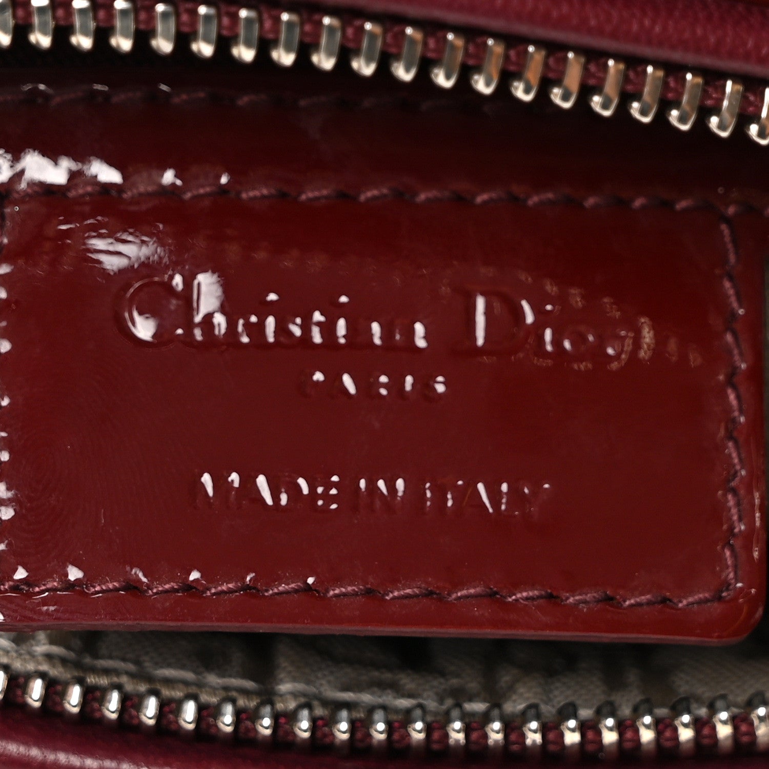 Christian Dior Patent Cannage Large Lady Dior Burgundy 5 of 9
