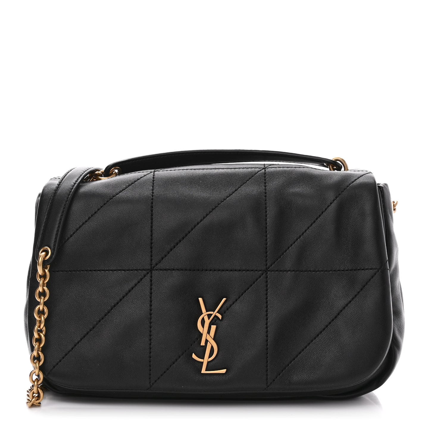Lambskin Matelasse Monogram Small Jamie 4.3 Black