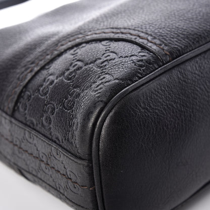 Gucci Pebbled Calfskin Guccissima Trim Medium Signoria Hobo Black 8 of 14