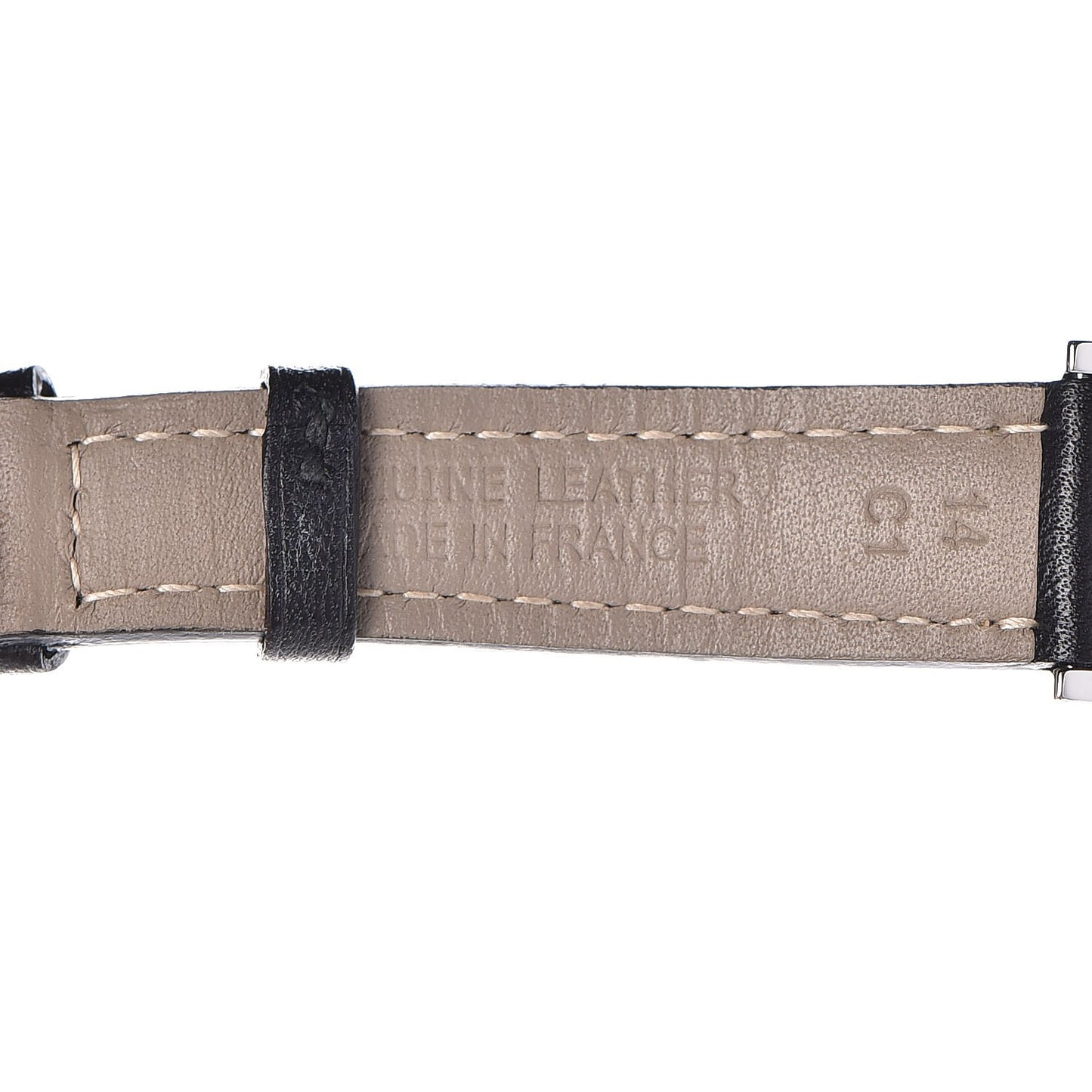Sterling Silver Calfskin 29mm Atlas Quartz Watch Black