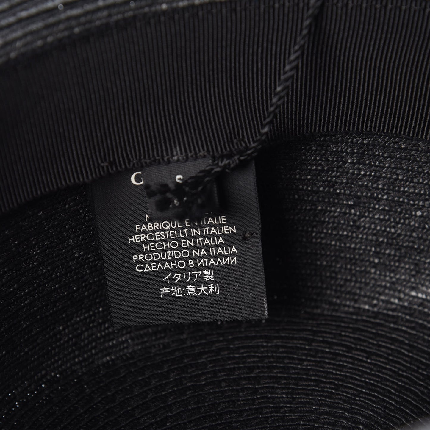 Raffia Double G Hat S Black