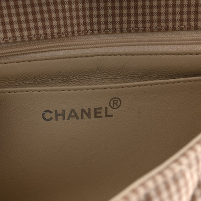 Chanel Toile Gingham Medium Single Flap Beige 6 of 11