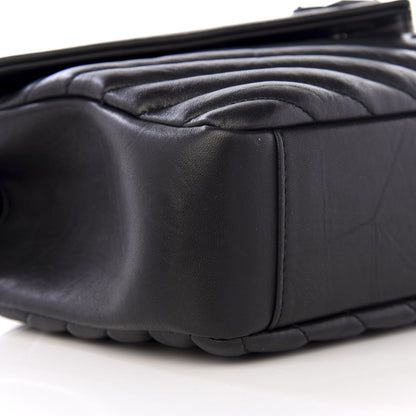Saint Laurent Sheepskin Matelasse Chevron Monogram Medium College Bag Black 7 of 9