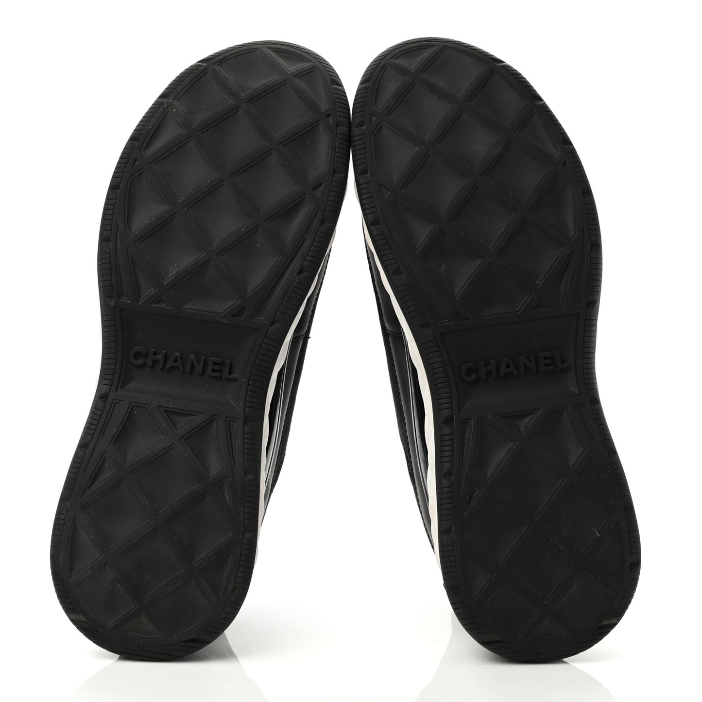 Velvet Calfskin Mixed Fibers CC Sneakers 38.5 Black