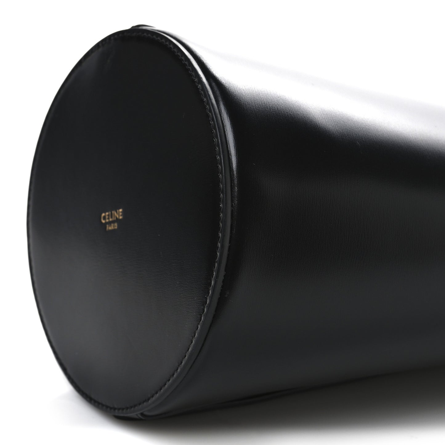 Shiny Calfskin Triomphe Bucket Bag Black